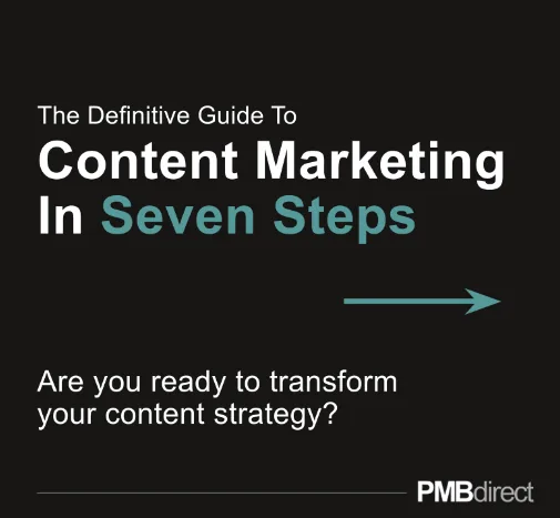 Cover: The Definitive Guide to Content Marketing in Seven Steps, by PMB